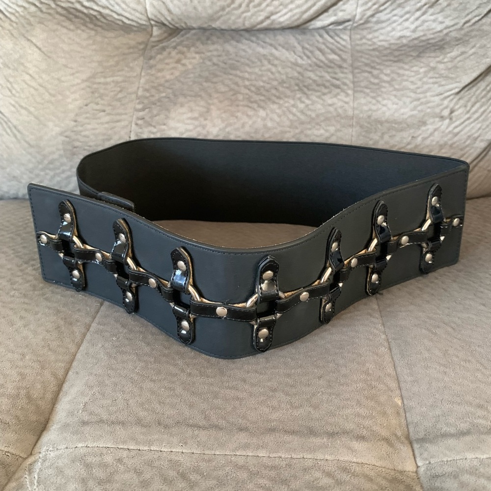 VIA SPIGA Elastic Stretch Wide Belt Size M